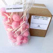 Load image into Gallery viewer, Large Lollies: Creamy Raspberry Lollipop Candy