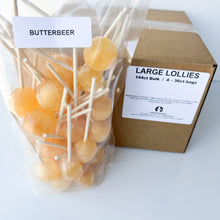 Load image into Gallery viewer, Large Lollies: Butterbeer Lollipop Candy