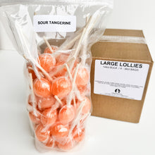 Load image into Gallery viewer, Large Lollies: Sour Tangerine Lollipop Candy