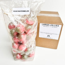 Load image into Gallery viewer, Large Lollies: Sour Watermelon Lollipop Candy