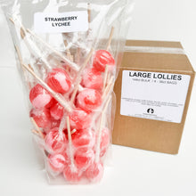 Load image into Gallery viewer, Large Lollies: Strawberry Lychee Lollipop Candy