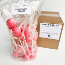 Load image into Gallery viewer, Large Lollies: Strawberry Sorbet Lollipop Candy