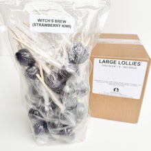 Load image into Gallery viewer, Large Lollies: Strawberry Kiwi Witches' Brew Lollipop Candy