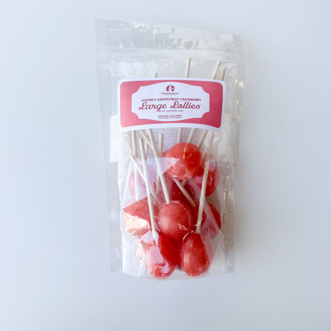 Large Lollies: Grapefruit Cranberry Fizz Lollipop Candy