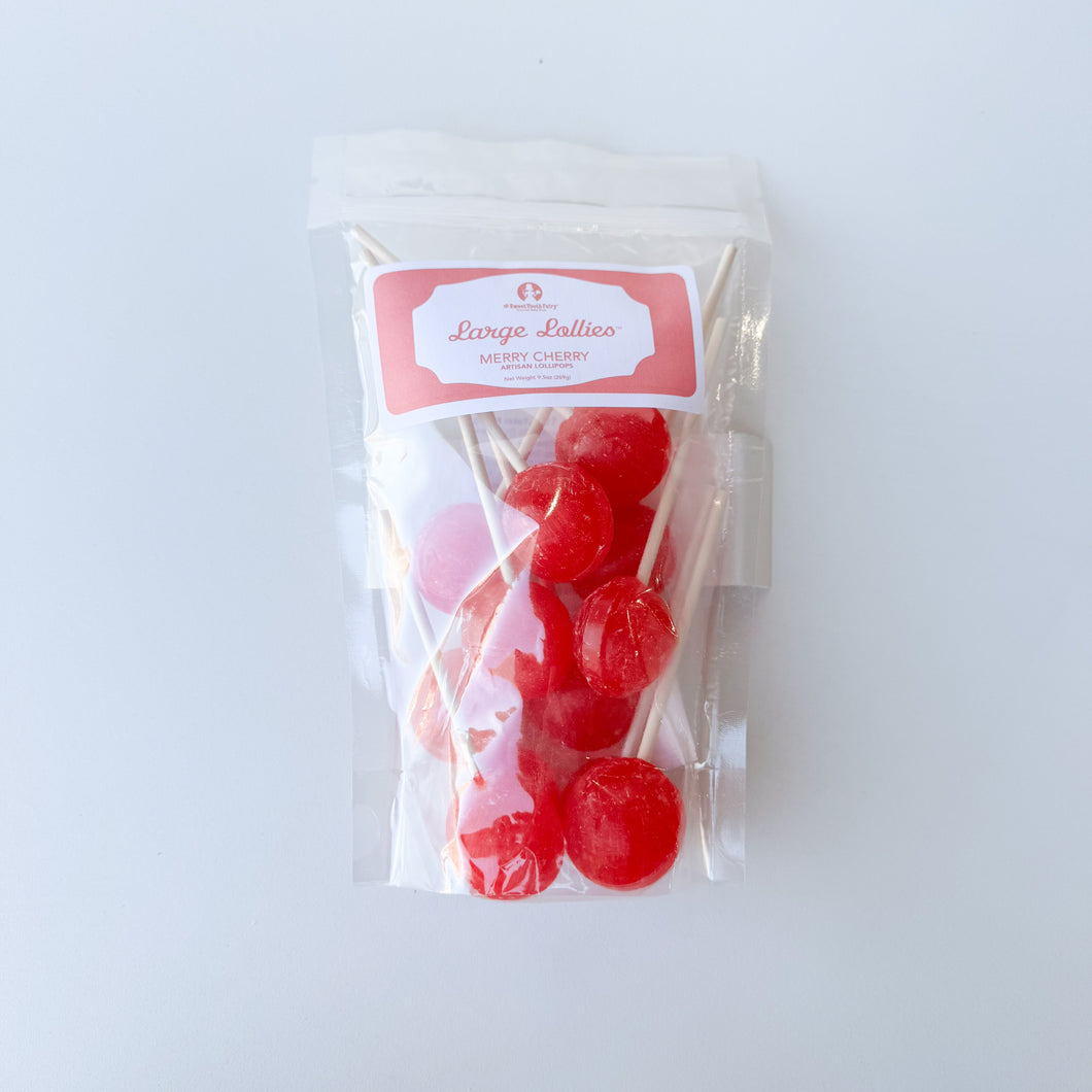 Large Lollies: Merry Cherry Lollipop Candy