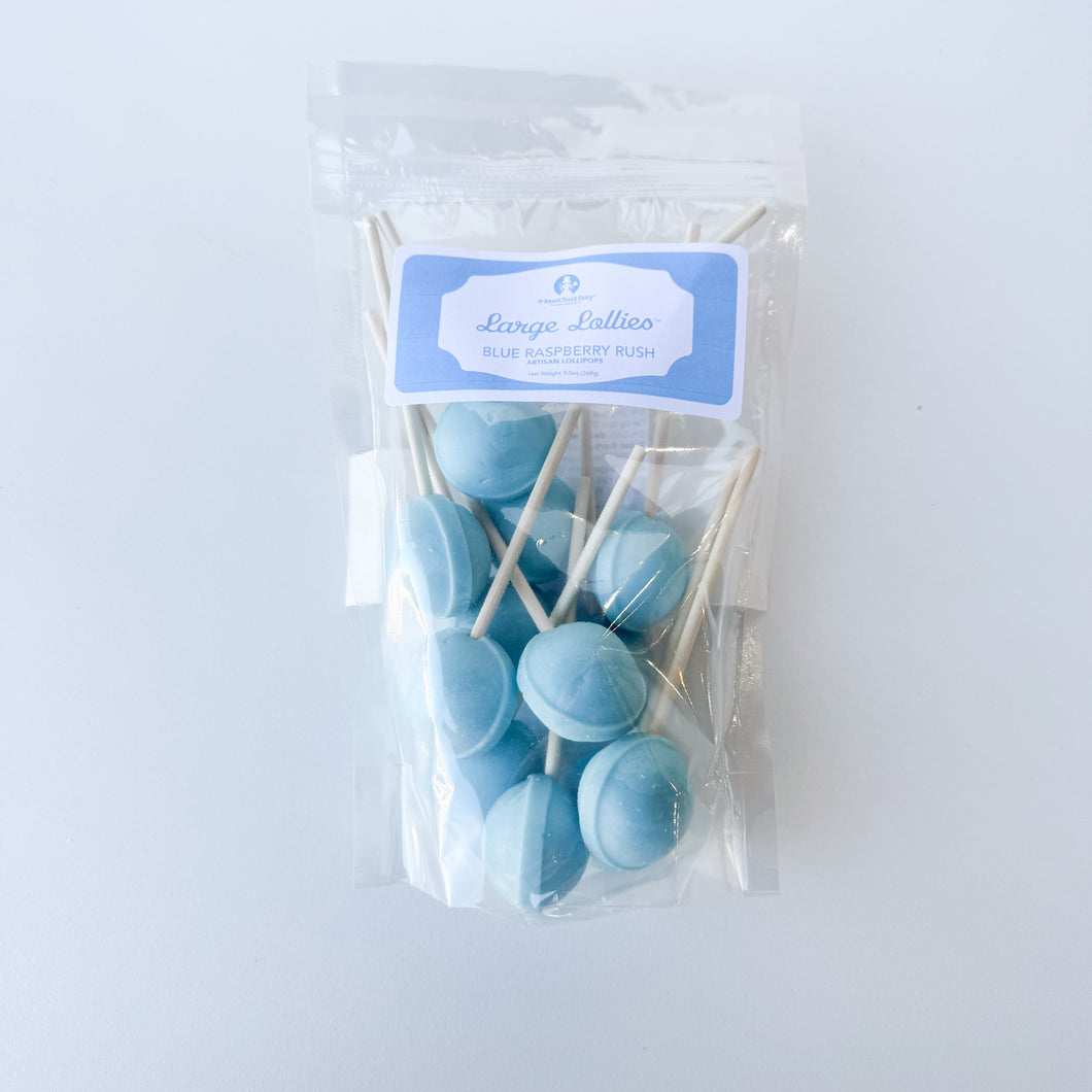 Large Blue Raspberry Lollipop Large Lollies: Blue Raspberry Rush Lollipop Candy – Candy Making Co.