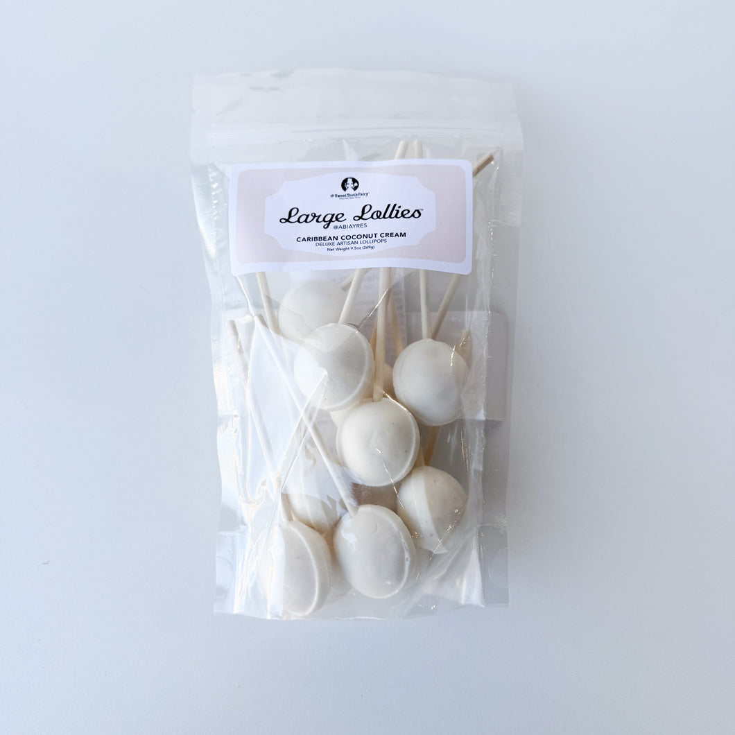 Large Lollies: Caribbean Coconut Cream Lollipop Candy