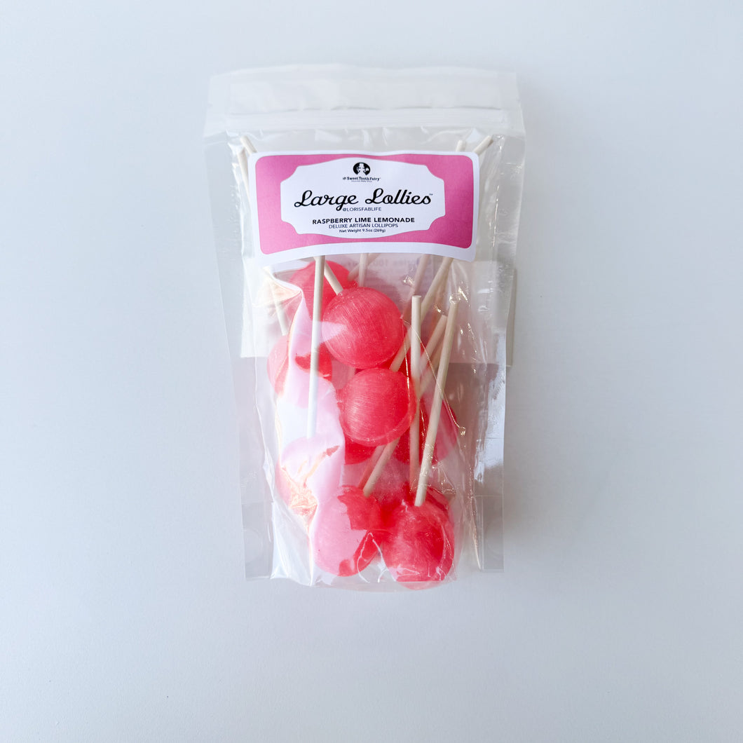 Large Lollies: Raspberry Lime Lemonade Lollipop Candy