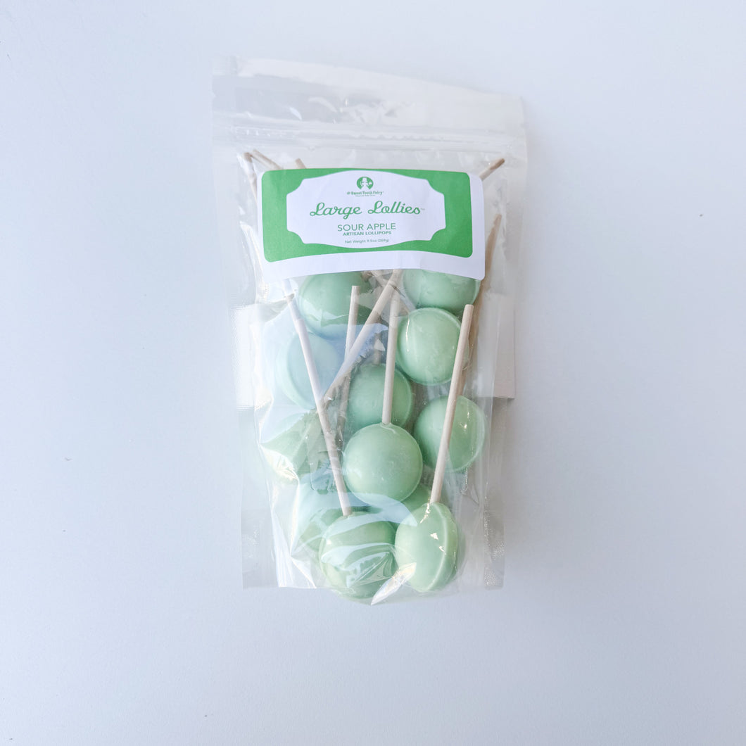 Large Lollies: Sour Apple Lollipop Candy