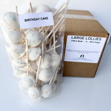 Load image into Gallery viewer, Large Lollies: Birthday Cake Lollipop Candy
