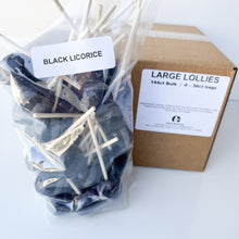 Load image into Gallery viewer, Large Lollies: Black Licorice Lollipop Candy
