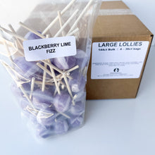 Load image into Gallery viewer, Large Lollies: Blackberry Lime Fizz Lollipop Candy
