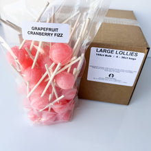 Load image into Gallery viewer, Large Lollies: Grapefruit Cranberry Fizz Lollipop Candy
