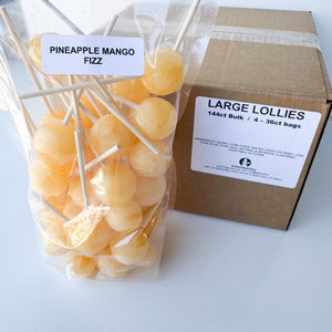 Large Lollies: Pineapple Mango Fizz Lollipop Candy