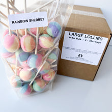 Load image into Gallery viewer, Large Lollies: Rainbow Sherbet Lollipop Candy
