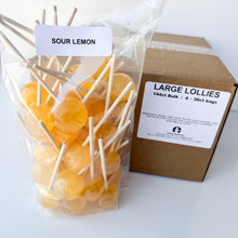Load image into Gallery viewer, Large Lollies: Sour Lemon Lollipop Candy
