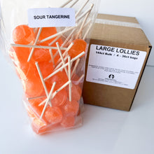 Load image into Gallery viewer, Large Lollies: Sour Tangerine Lollipop Candy
