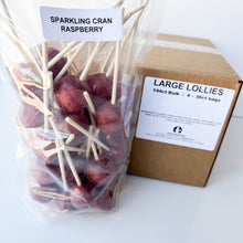 Load image into Gallery viewer, Large Lollies: Sparkling CranRaspberry Lollipop Candy
