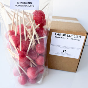 Large Lollies: Sparkling Pomegranate Lollipop Candy