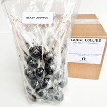 Load image into Gallery viewer, Large Lollies: Black Licorice Lollipop Candy
