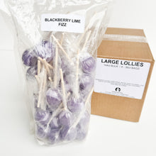 Load image into Gallery viewer, Large Lollies: Blackberry Lime Fizz Lollipop Candy
