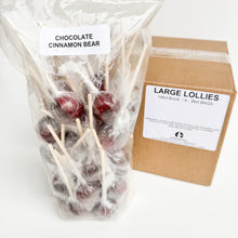 Load image into Gallery viewer, Large Lollies: Chocolate Cinnamon Bear Lollipop Candy
