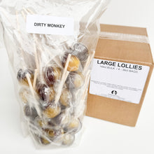 Load image into Gallery viewer, Large Lollies: Dirty Monkey Lollipop Candy
