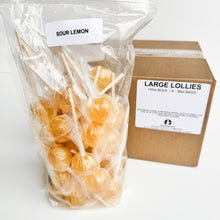 Load image into Gallery viewer, Large Lollies: Sour Lemon Lollipop Candy
