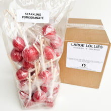 Load image into Gallery viewer, Large Lollies: Sparkling Pomegranate Lollipop Candy
