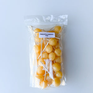 Large Lollies: Pineapple Mango Fizz Lollipop Candy