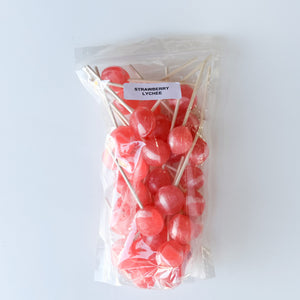 Large Lollies: Strawberry Lychee Lollipop Candy