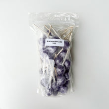 Load image into Gallery viewer, Large Lollies: Blackberry Lime Fizz Lollipop Candy
