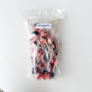 Large Lollies: American Sweet Tart: USA Flag Lollipop Candy