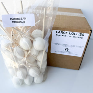 Large Lollies: Caribbean Coconut Cream Lollipop Candy