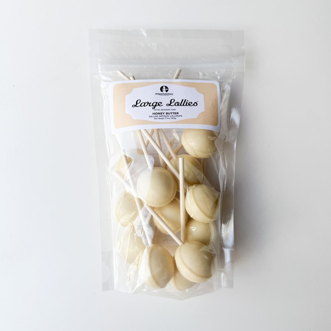 Large Lollies: Honey Butter Lollipop Candy