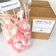 Load image into Gallery viewer, Large Lollies: Raspberry Fluff Lollipop Candy

