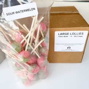 Large Lollies: Sour Watermelon Lollipop Candy