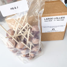 Load image into Gallery viewer, Large Lollies: PB &amp; J Lollipop Candy
