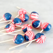 Load image into Gallery viewer, Large Lollies: American Sweet Tart: USA Flag Lollipop Candy

