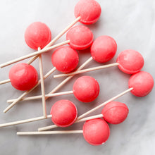 Load image into Gallery viewer, Large Lollies: Strawberry Sorbet Lollipop Candy
