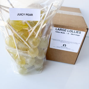Large Lollies: Juicy Pear Lollipop Candy